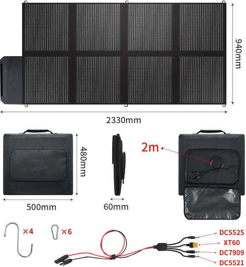 Taggo 300w Сгъваем Слънчев Панел Преносим Гъвкав Дизайн Ip67 Mc4 Към Dc5525 Xt60 Dc7909 Dc5521 Зареждащ Кабел