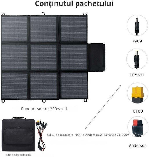 Taggo 200w Klappbares Solar Batterieladegerät Tragbares Flexibles Design Ip67 Mc4 Zu Anderson Xt60 Dc5521 7909 Ladekabel