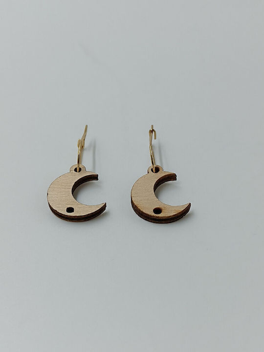 Ohrringe Holzdesign Mond Gravur Toxylo