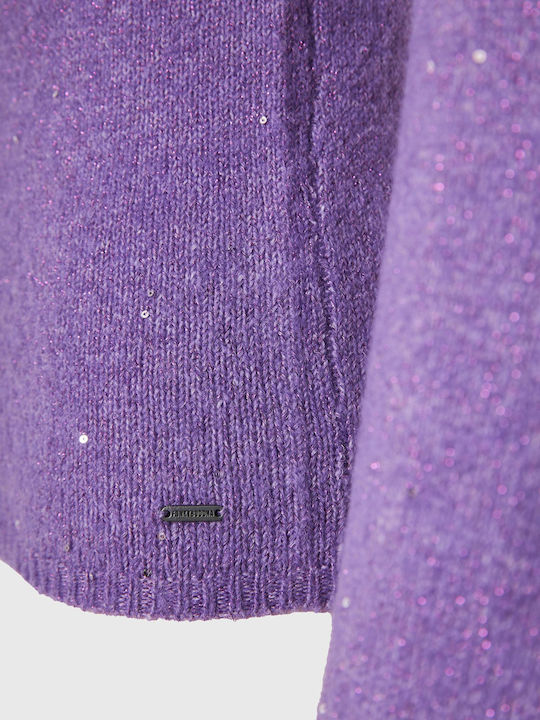 Women's Long Sleeve Sweater Turtleneck Lilacc
