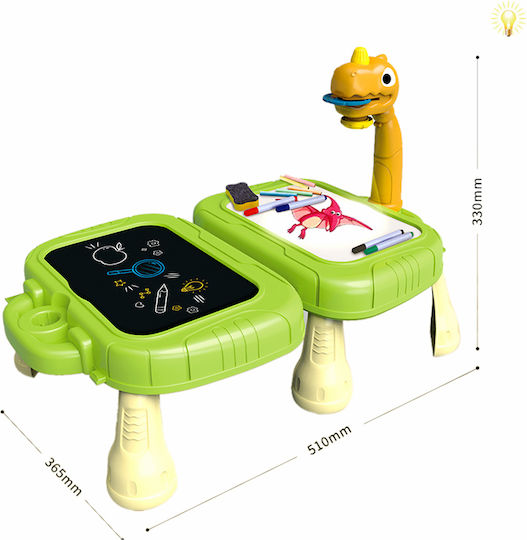 Playful Mario Children's Painting & Dinosaur Projector Storage Table