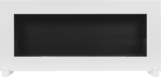 Bioethanol Fireplace Standing 90cm Box White
