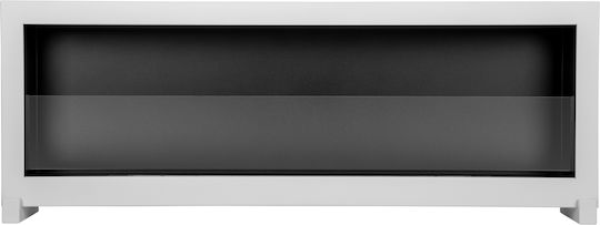 Bioethanol Fireplace Standing Box 120cm White Glass