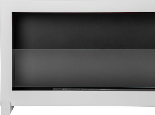 Bioethanol Fireplace Standing Box 120cm White Glass