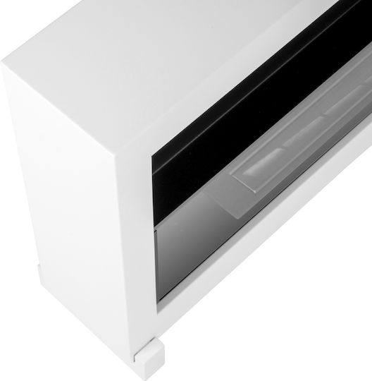 Bioethanol Fireplace Standing Box 120cm White Glass