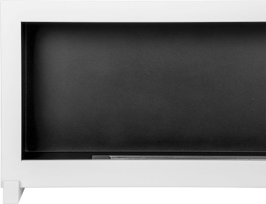 Bioethanol Fireplace Standing 120cm Box White