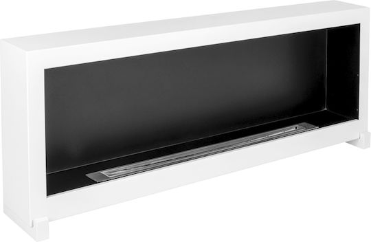 Bioethanol Fireplace Standing 120cm Box White