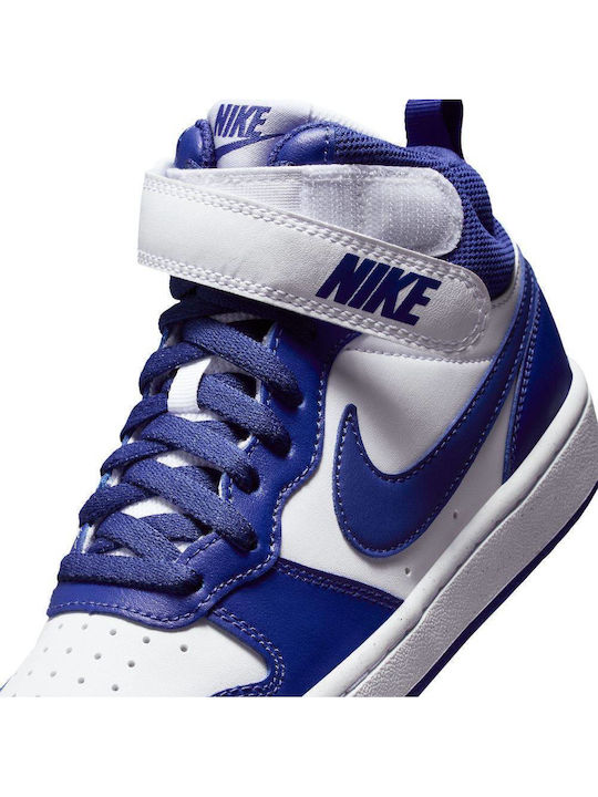 Court Borough Mid 2 Παιδικά Sneakers High με Σκρατς Λευκά CD7782-130