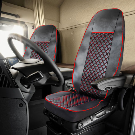 Smartic Autositzbezug 2Stück Leder Schwarz