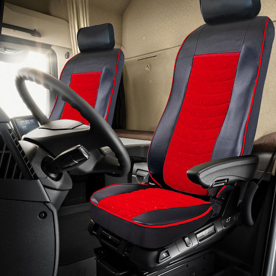 Smartic Husă Auto 2buc Piele Roșu