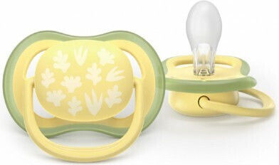 Philips Ultra Ultra Orthodontic Pacifiers Silicone with Case Yellow for 0-6 months 2pcs