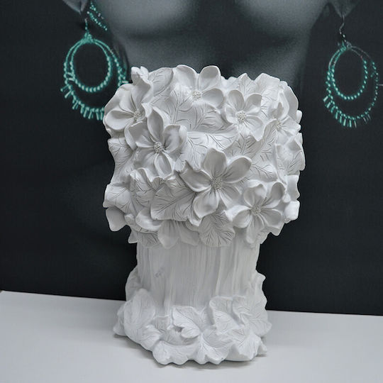 Velve Vază Decorativă Ceramică Albă Φ18xΥ33cm