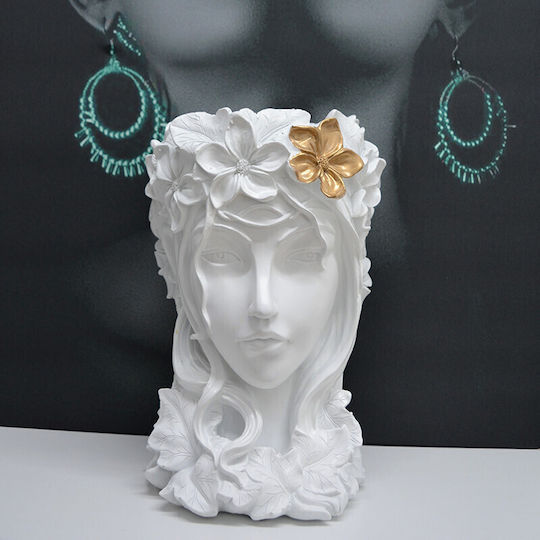 Velve Vază Decorativă Ceramică Albă Φ18xΥ33cm