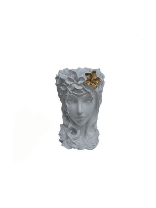 Velve Vază Decorativă Ceramică Alb 33x18x33cm 1buc