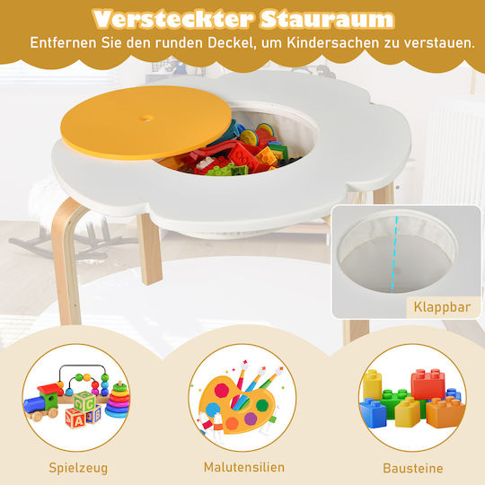Kinder Tischset mit Stühlen Mehrfarbig Costway