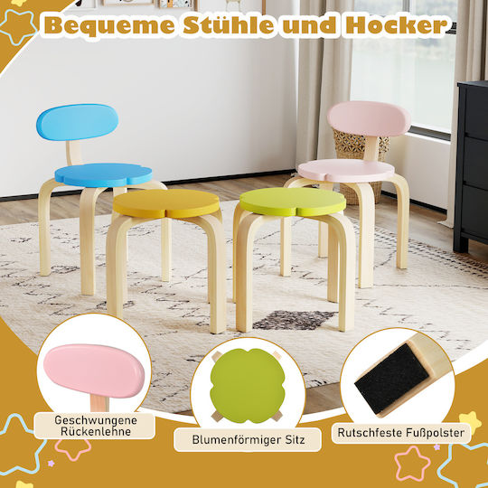 Kinder Tischset mit Stühlen Mehrfarbig Costway