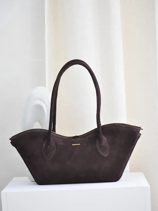 Bisou Small Leather Women's Bag Shoulder Brown