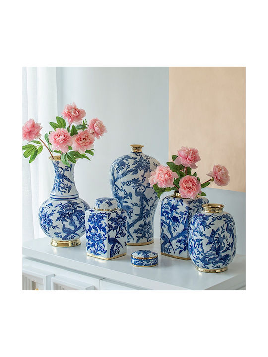 Artekko Decorative Vase Melania Blue 32x16x32cm