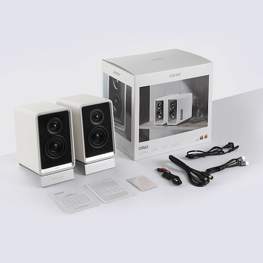 Edifier QR65 Αυτοενισχυόμενα Ηχεία με Bluetooth 65W (Ζεύγος) Λευκά