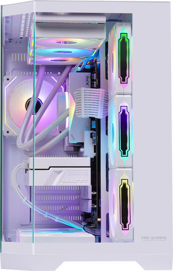 ProGaming Banshee Gaming Midi Tower Κουτί Υπολογιστή με Πλαϊνό Παράθυρο και ARGB Φωτισμό Λευκό