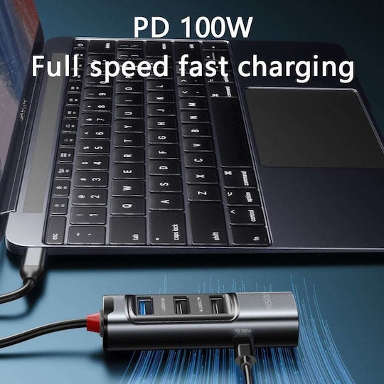 Yesido HB23 USB-C Docking Station mit DisplayPort 4K PD Gray