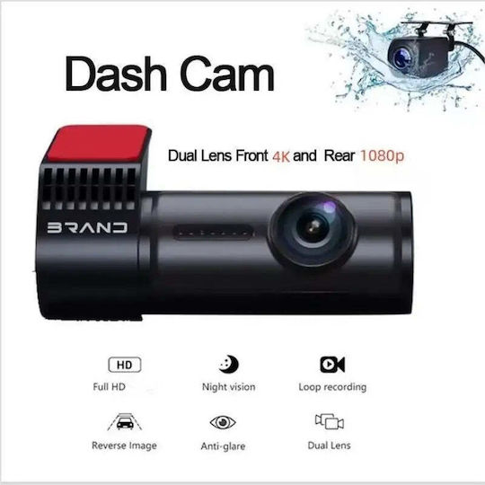Taggo Set Camera DVR Auto 4K cu Ecran 1.47" pentru Parbriz & Camera de Marsarier