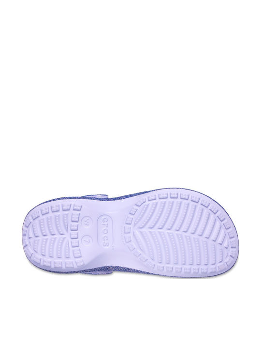 Crocs Classic Platform Glitter Damen Clogs Lila