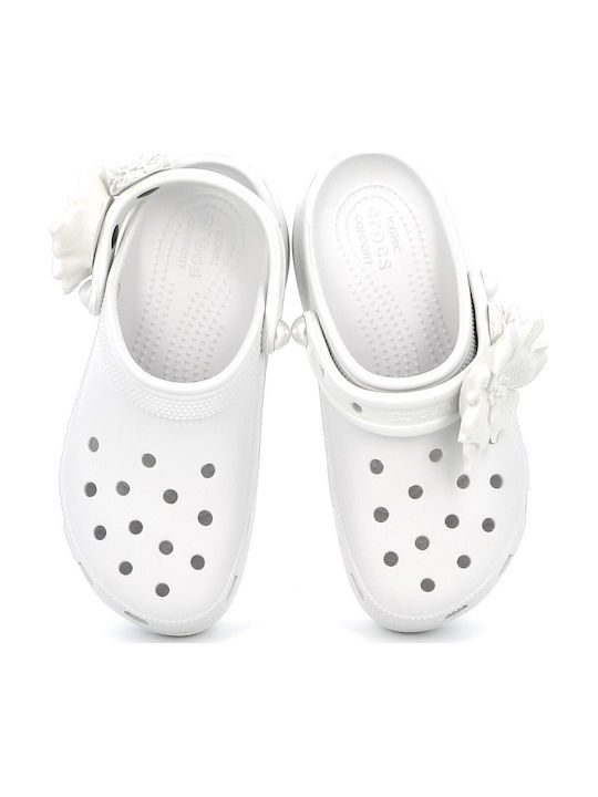 Crocs Classic Bouquet Γυναικεία Σαμπό Λευκά