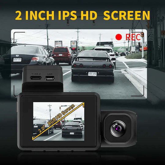 Taggo Σετ Κάμερα DVR Αυτοκινήτου 4K με Οθόνη 2" Wi-Fi, GPS & Κάμερα Οπισθοπορείας