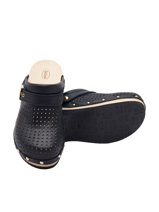 Scholl Pescura Keira Women's Leather Clogs Black
