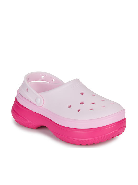 Crocs Classic Stacked Γυναικεία Σαμπό Ροζ Crocs Classic Stacked Γυναικεία Σαμπό Ροζ