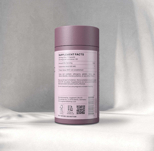 Augment Life Hyaluronic Acid 200mg Supplement for Healthy Hair Skin and Nails 120 Capsules