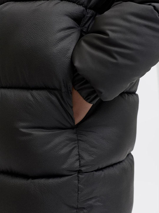 Kids' Quilted Jacket with Hood Black