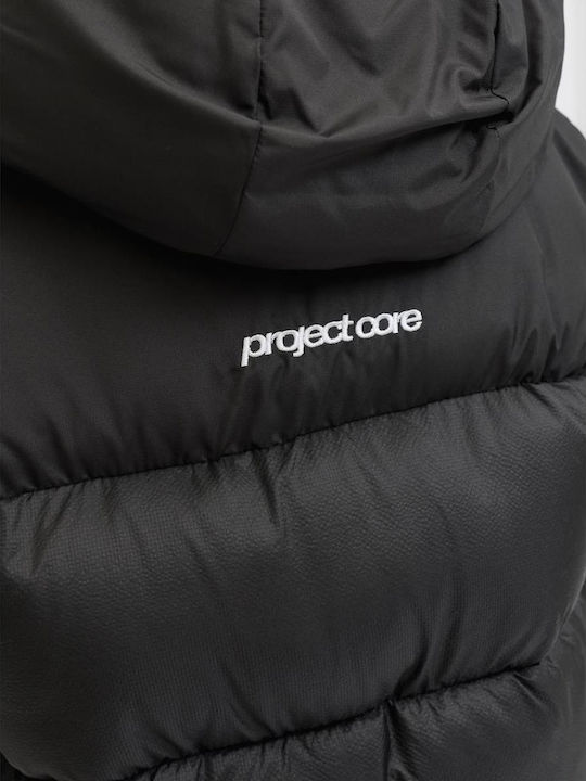 Kids' Quilted Jacket with Hood Black