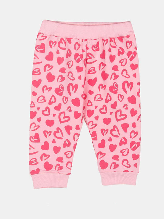 Kids Sweatpants Set With Top Pink 2 Pieces