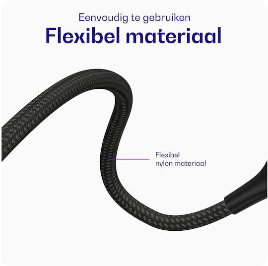 Buddi Flex Spiral USB-A to Lightning Cable 12W Μαύρο 1m