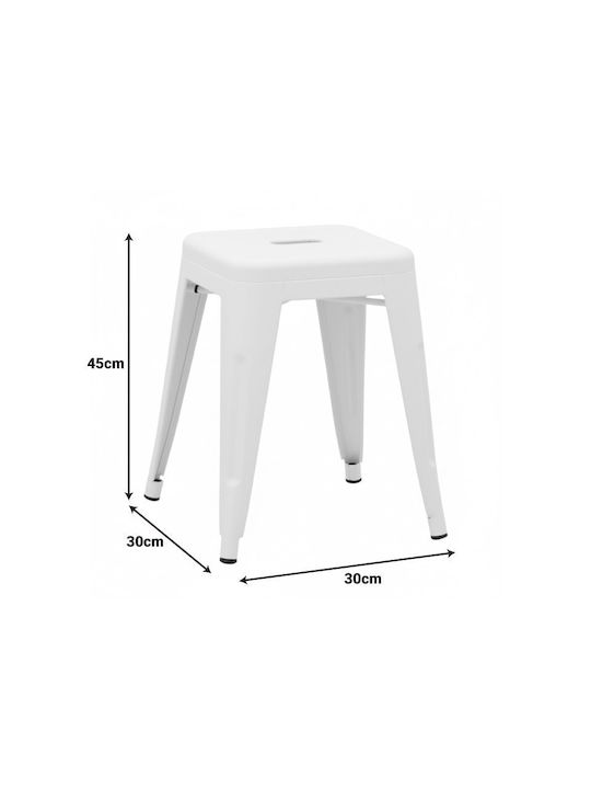 Hocker Für die Küche Metall Utopia Λευκή Ματ Απόχρωση 30x30x45cm