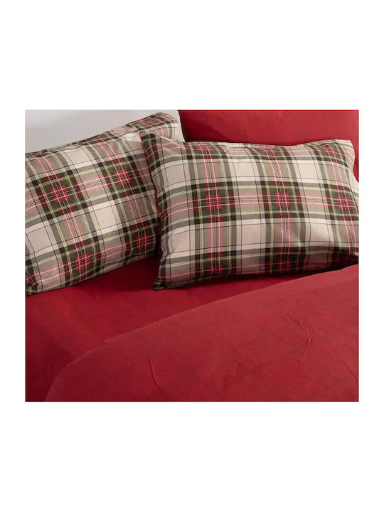 Nef-Nef Homeware Bettwäsche-Set Einzel Flanell 160x260cm. Noel Red, Grey 3Stück