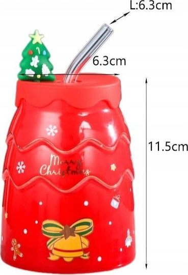 ecarla Ornament de masă de Crăciun Cană De sticlă Roz