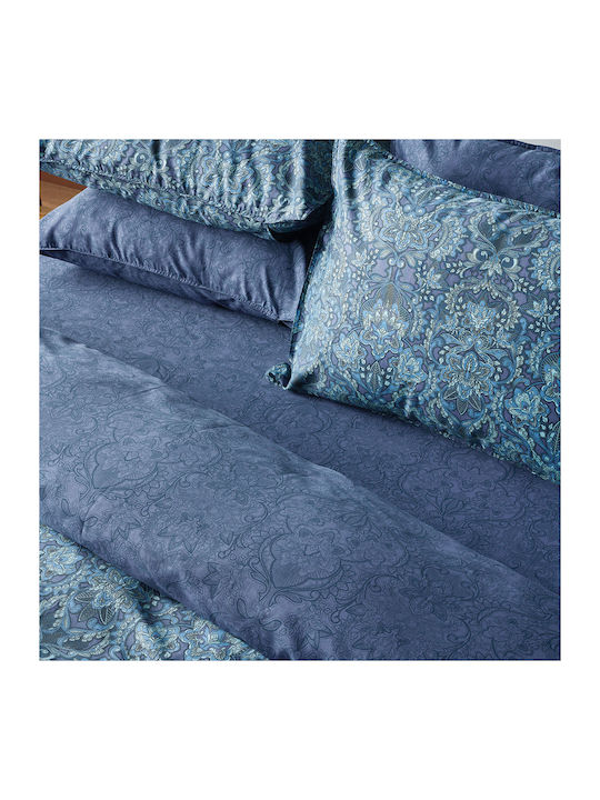 Kentia Sheet Sets Queen 240x270cm. Stylish Sharif Blue 4pcs
