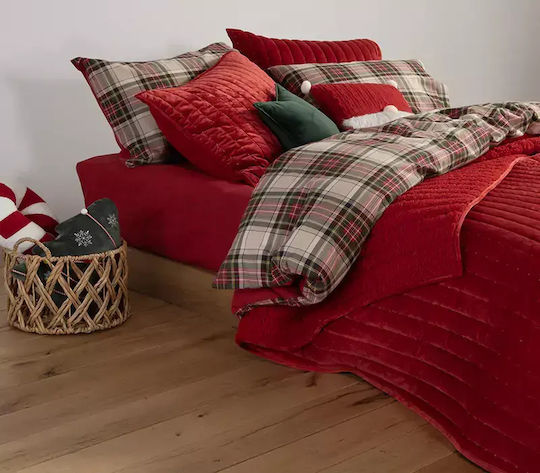 Nef-Nef Homeware Комбинирано одеяло Куинсайз 240x220бр Sweet Christmas Червено 230 г/м²Gsm