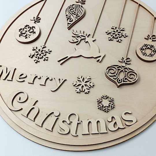 Ξύλινο Χριστουγεννιάτικο Διακοσμητικό Merry Christmas Toxylo