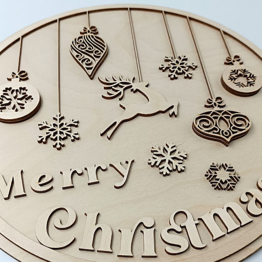 Ξύλινο Χριστουγεννιάτικο Διακοσμητικό Merry Christmas Toxylo