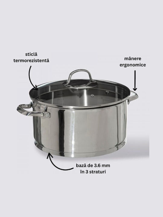 5Five Βαθιά Ανοξείδωτη Κατσαρόλα 7lt / 28cm
