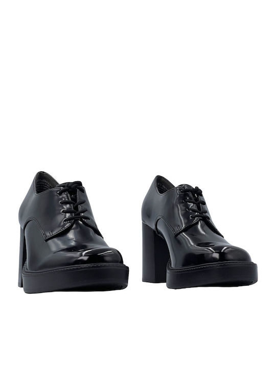 Women's Synthetic Leather Oxford Shoes Black
