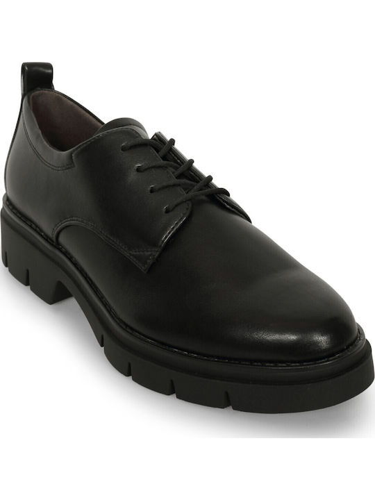 Women's Synthetic Leather Oxford Shoes Black