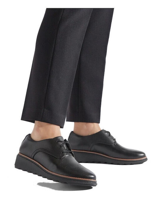 Sharon Women's Leather Oxford Shoes Black