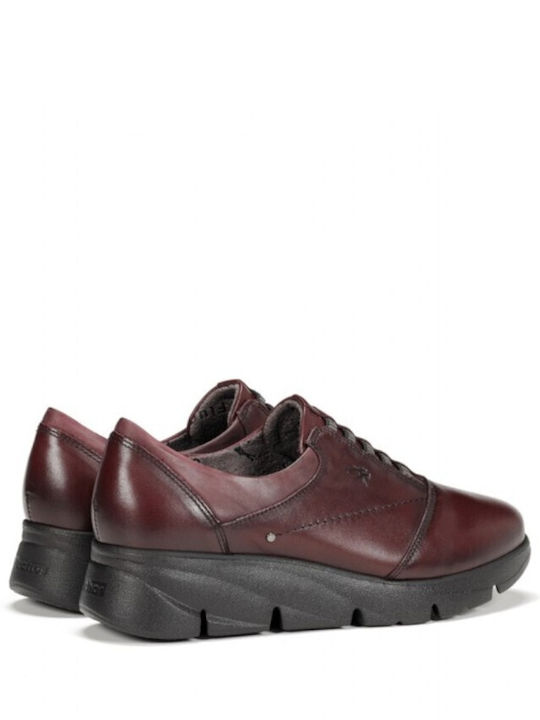 Women's Leather Oxford Shoes Burgundy