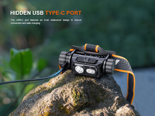 Fenix Rechargeable Headlamp LED IP68 with Maximum Brightness 1600lm Red
