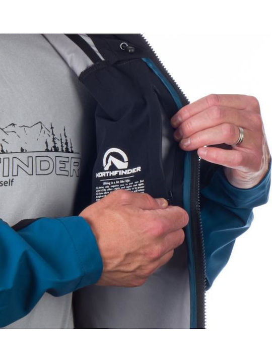 Mens Winter Jacket Softshell Waterproof and Windproof Blue, Black